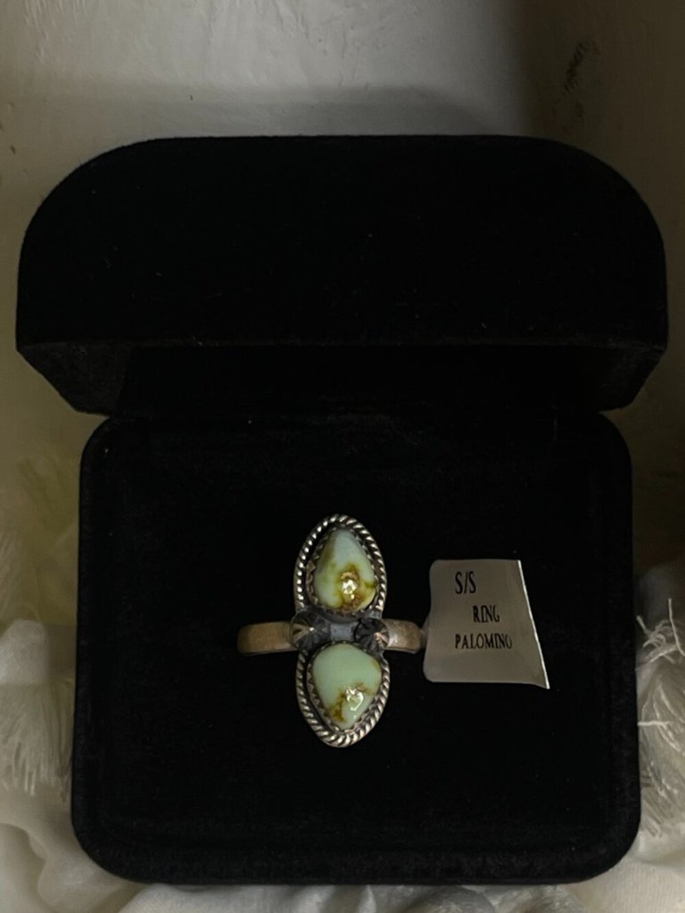 Palomino 925 Sterling Silver Southwestern Double Stone Ring Sz 6 Adj